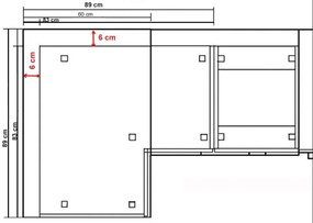 Επιδαπέδιο ντουλάπι γωνιακό Modernus 90x90 DN 2F BB