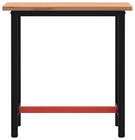 vidaXL Πάγκος Εργασίας 80x55x81,5 εκ. από Μασίφ Ξύλο Οξιάς και Μέταλλο