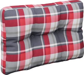 vidaXL Μαξιλάρια Παλέτας 2 τεμ. Γκρι Καρό Υφασμάτινα