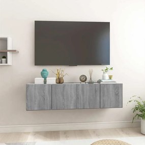 vidaXL Έπιπλα Τηλεόρασης Κρεμαστά 2 τεμ. Γκρι 60x30x30 εκ. Επεξ. Ξύλο