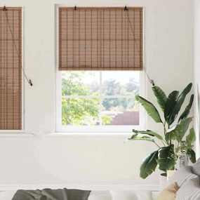 vidaXL Ρολό Παραθύρου με κουρτίνες Καφέ 120 x 160 cm Μπαμπού