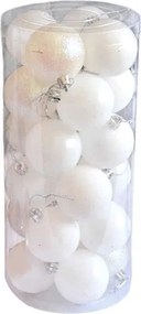 Σετ Χριστουγεννιάτικες μπάλες - 10cm - 20pcs - 326017 - White