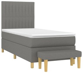 ΚΡΕΒΑΤΙ BOXSPRING ΜΕ ΣΤΡΩΜΑ ΣΚΟΥΡΟ ΓΚΡΙ 100X200 ΕΚ. ΥΦΑΣΜΑΤΙΝΟ 3137294