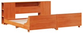 vidaXL Σκελετός Κρεβ. Χωρίς Στρώμα Καφέ Κεριού 200x200 εκ Μασίφ Πεύκο