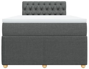 vidaXL Κρεβάτι Boxspring με Στρώμα Σκούρο Γκρι 120x200 εκ. Υφασμάτινο