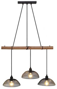 Timmy three-light ceiling lamp E27 black-natural 70x70x150cm 70x70x150 εκ.