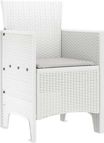 vidaXL Καρέκλα Κήπου 2 pcs Λευκό 53 x 49 x 85 εκ. Πολυπροπυλένιο
