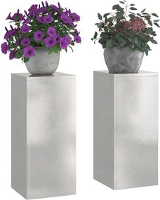 vidaXL Βάση φυτών 2 pcs Ασημί 24 x 24 x 55 εκ. Ανοξείδωτο ατσάλι