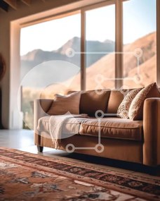 Intra Συλλεκτικό Ξύλινο Παζλ Plywood  4mm - Άνετο σαλόνι με εκπληκτική θέα στο βουνό Σε Ξύλινο Κουτί - Διαστάσεις Puzzle: 10x10 cm – 25 κομμάτια