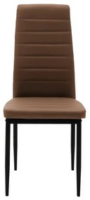 Καρέκλα Parker PU cappuccino-μαύρο πόδι 42x48x98εκ 4αδα 42x48x98 εκ.