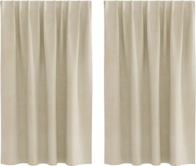 vidaXL Κουρτίνες συσκότισης 2 pcs Κρεμ 140 x 140 cm Βελούδο