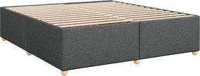 vidaXL Κρεβάτι Boxspring με Στρώμα Σκούρο Γκρι 200x200 εκ. Υφασμάτινο