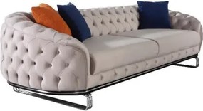 Σετ Σαλονιού 3 + 3 + 1 σε μπλε και μπεζ χρώμα 240x71x97 cm