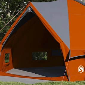 vidaXL Τέντα Teepee 10 Ατόμων 10 άτομο Γκρι και Πορτοκαλί