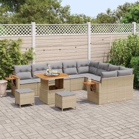 vidaXL Σετ Καναπέ Κήπου 12 pcs μπεζ και ανοιχτό γκρι 80 x 80 x 71 cm