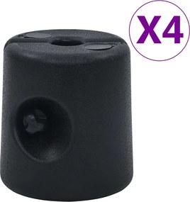 vidaXL Βαρίδια για Κιόσκι 4 τεμ. Μαύρα από Πολυαιθυλένιο