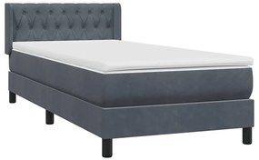 ΚΡΕΒΑΤΙ BOXSPRING ΜΕ ΣΤΡΩΜΑ ΣΚΟΥΡΟ ΓΚΡΙ 100X210 ΕΚ. ΒΕΛΟΥΔΙΝΟ 3318358