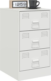 vidaXL Κομοδίνο Λευκό 34,5x39x62 εκ. από Χάλυβα