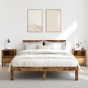 Κομοδίνα 2 τεμάχια Παλιό ξύλο 40x35x50 cm Κατασκευασμένο ξύλο - Καφέ