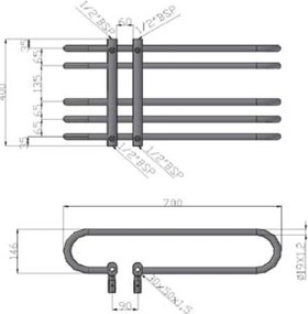 Karag Dora Chrome 70x40 - Θερμαντικό σώμα μπάνιου