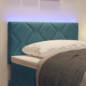 vidaXL LED κεφαλάρι Σκούρο Μπλε 80 cm Βελούδο