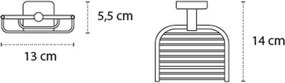 Karag Quattro Nero 430355 - Σαπουνοθήκη Μαύρη Σχαρωτή 13 cm