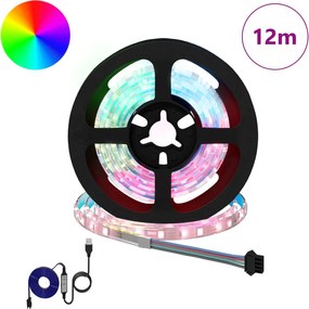 vidaXL Λωρίδα LED 12 pcs Μαύρο και Διαφανές 1000 χιλ
