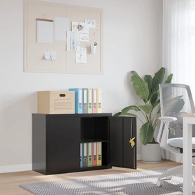 vidaXL Αρχειοθήκη Μαύρη 90 x 40 x 70 εκ. από Ατσάλι