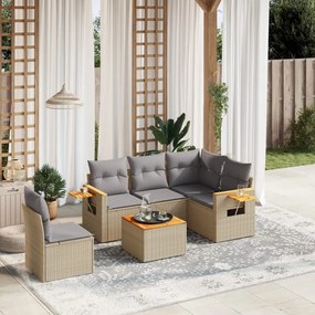 vidaXL Patio Sofa Set 5-θέσια Beige and Grey