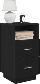 vidaXL Κομοδίνο με 2 συρτάρια mαύρο 36x36x68 cm