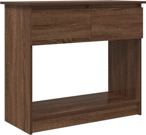 vidaXL Τραπέζι κονσόλας με συρτάρια καφέ δρυς 85,5x38,5x74,5 cm