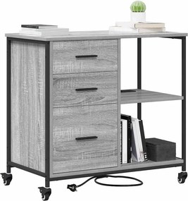 vidaXL Ντουλάπα με Σταθμό Φόρτισης 76 x 41 x 72 cm Επεξεργασμένο Ξύλο