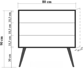 Συρταριέρα Πολύχρωμο CITY 80x40x89