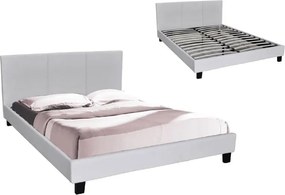 WILTON Κρεβάτι Διπλό για Στρώμα 140x190cm, Pu Άσπρο   1τμχ