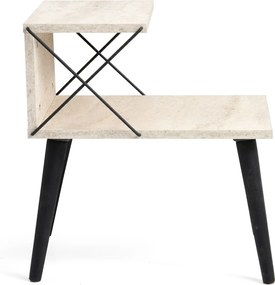 Nightstand Cross - Black, Travertine Travertine Black