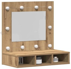 vidaXL Ντουλάπα Καθρέφτη με ράφι artisan δρυς 62 x 31.5 x 62 εκ.
