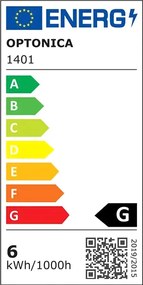 OPTONICA LED λάμπα G45 1401, 5.5W, 6000K, E14, 450lm
