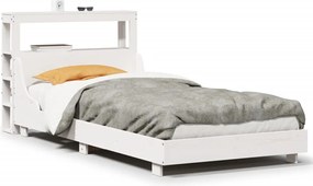 vidaXL Σκελετός Κρεβ. Χωρίς Στρώμα Λευκό 90x200 εκ Μασίφ Πεύκο