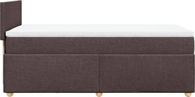 vidaXL Κρεβάτι Boxspring με Στρώμα Σκούρο Καφέ 90x200 εκ. Υφασμάτινο