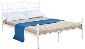 Κρεβάτι Yorick pakoworld λευκό μεταλλικό 140x190εκ