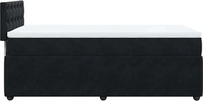 vidaXL Κρεβάτι Boxspring με Στρώμα Μαύρο 80 x 200 εκ. Βελούδινο