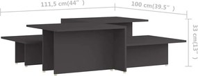 VidaXL Τραπεζάκια Σαλονιού 2 τεμ. Γκρι 111,5x50x33 εκ. Επεξεργ. Ξύλο