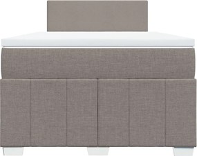 vidaXL Κρεβάτι Boxspring με Στρώμα Taupe 120x200 εκ. Υφασμάτινο