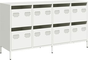 vidaXL Sideboard Λευκό 135x39x73,5 cm Ατσάλι ψυχρής έλασης