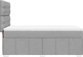 vidaXL Κρεβάτι Boxspring με Στρώμα Ανοιχτό Γκρι 100x200 εκ. Υφασμάτινο