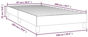 Πλαίσιο Κρεβατιού Boxspring Σκούρο Καφέ 100x200 εκ. Υφασμάτινο - Καφέ