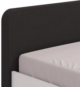 Κρεβάτι Barletta 120 Λευκό - Γκρί Ύφασμα - Μαύρο 120x200 εκ. 131x213.5x85.5 εκ.