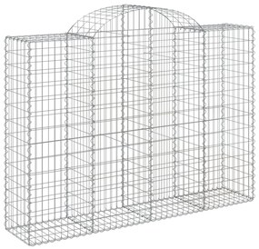 Συρματοκιβώτια Τοξωτά 40 τεμ. 200x50x140/160 εκ. Γαλβαν. Ατσάλι - Ασήμι