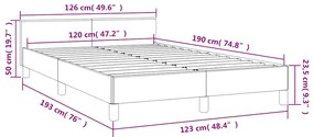 ΠΛΑΙΣΙΟ ΚΡΕΒΑΤΙΟΥ ΧΩΡΙΣ ΣΤΡΩΜΑ ΚΡΕΜ 120X190 ΕΚ.ΣΥΝΘ. ΔΕΡΜΑ 379543