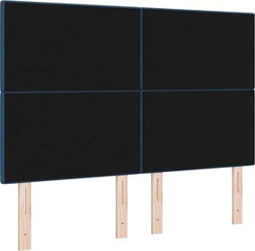 vidaXL Ρυθμιζόμενη Κρεβατοκεφαλή με κεφαλάρι Μπλε 160 cm ύφασμα